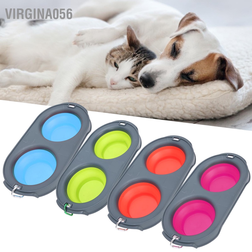 Có thể bán buôn Vật nuôi Gấp Bát Nước và Thức ăn Cho Chó Di động Con Mèo Đôi Virgina056 Hàng giao ngay