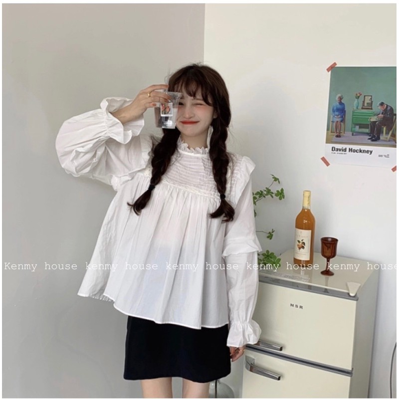 Áo babydoll bèo tay vai 🎀