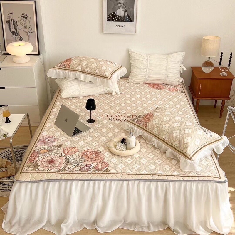 SÉT CHIẾU CAO SU NON CHÂN PHỦ BÈO CAO CẤP CHIC STUDIO HÀNG NHẬP NGUYÊN CHIẾC MỚI