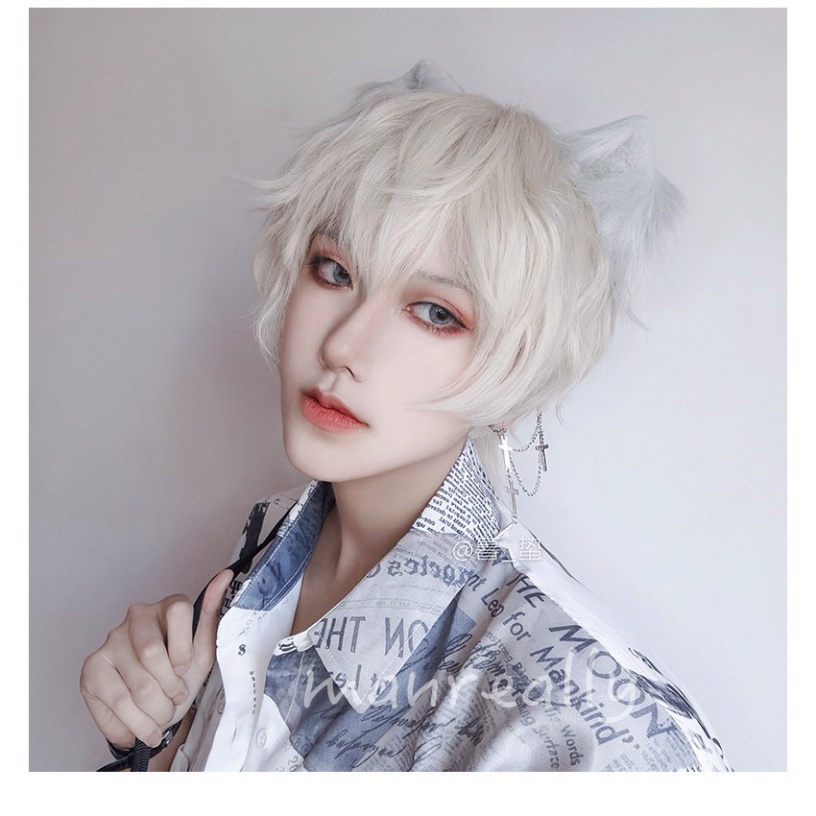 Wig/ Tóc giả nguyên đầu BẠCH KIM tóc ngắn Cosplay hóa trang Nam/ Nữ sunnyhair_vn