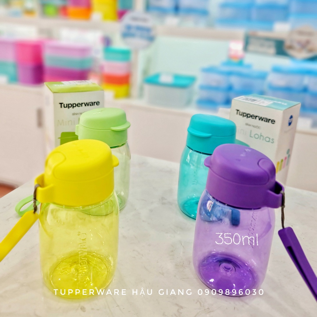 Bình nước Tupperware Mini Lohas 350ml đựng nước sôi, siêu kín nước, an toàn sức khỏe