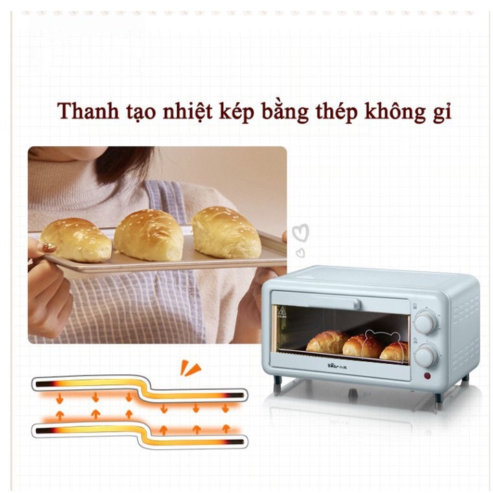 Lò nướng Bear DKX-C20D1, 20 lít, nướng thịt, nướng bánh mì, quay thực phẩm, bếp nướng điện, nồi chiên không dầu