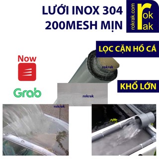 Lưới lọc inox 304 ko rỉ 100-200 mesh KHỔ LỚN cho bakki, lọc tràn, hồ công nghệ