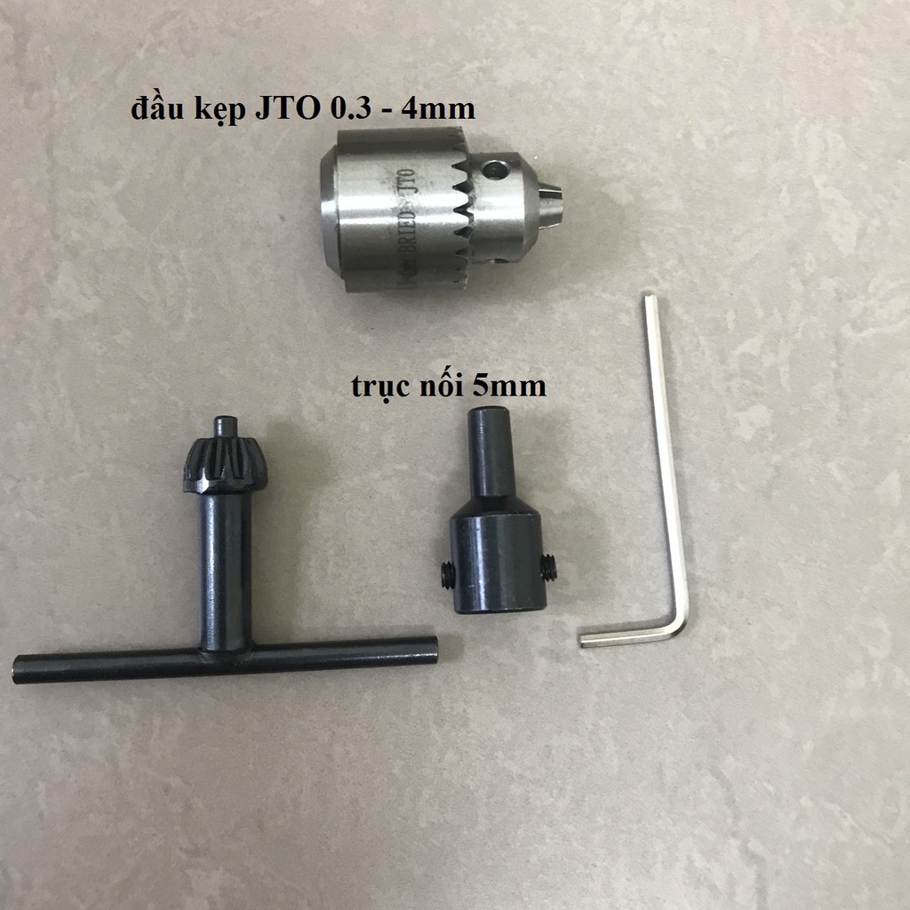 ĐẦU KẸP MŨI KHOAN MINI JTO 4MM - Trục 5mm cho motor 775,895