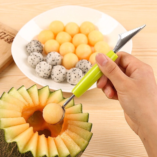 Dụng Cụ Tỉa Hoa Quả 2 Đầu , Muỗng Múc Trái Cây, Muỗng Bingsu - goodbaby, luvamo, hanhdecal, shop mẹ xôi