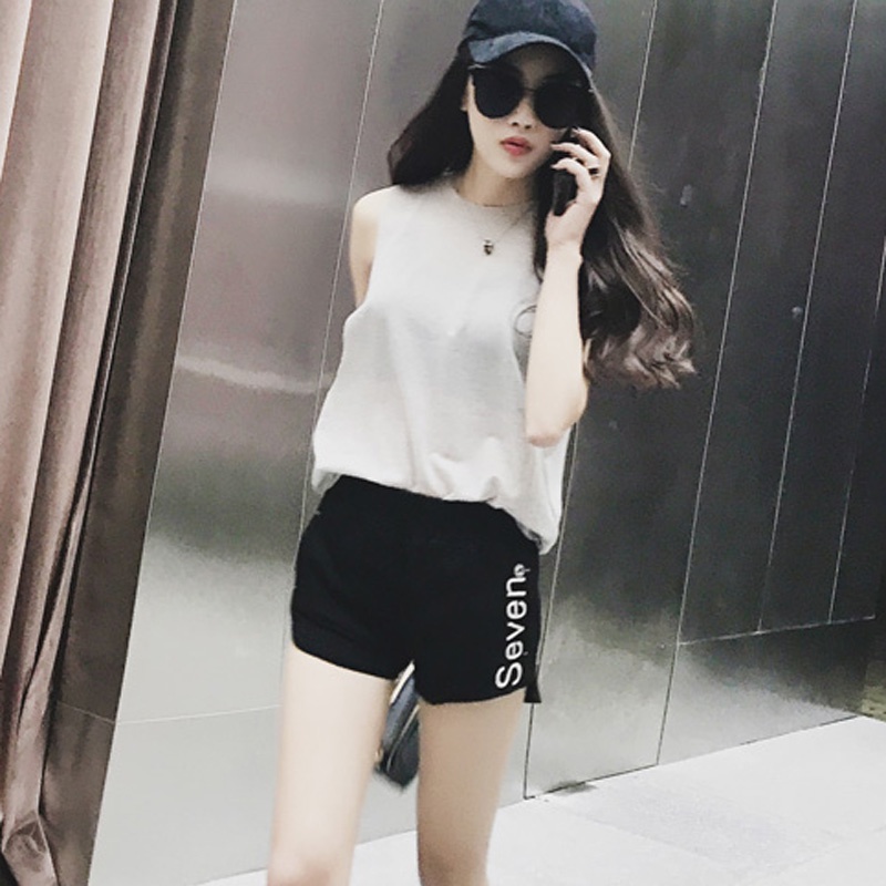 NRVP Quần Short Thể Thao Ống Rộng Họa Tiết Kẻ Sọc Phong Cách Hàn Quốc Thời Trang Cho Nữ