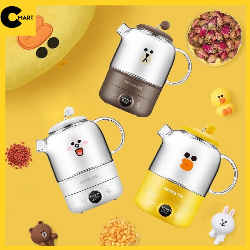 Bình Pha Trà Nấu Trà Hoa Đun Nước JoYoung Line Friends K08-D601