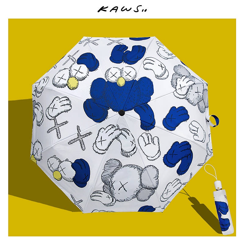 Sesame Street KAWS Umbrella Folding Fully Automatic Umbrella Rain Dual-Use Sun Protection Sun Umbrella Female Student Korean Style Internet Celebrity Male iOr4