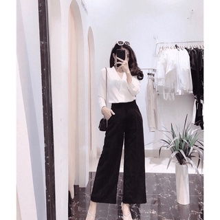 Quần ống xuông nữ cạp cao