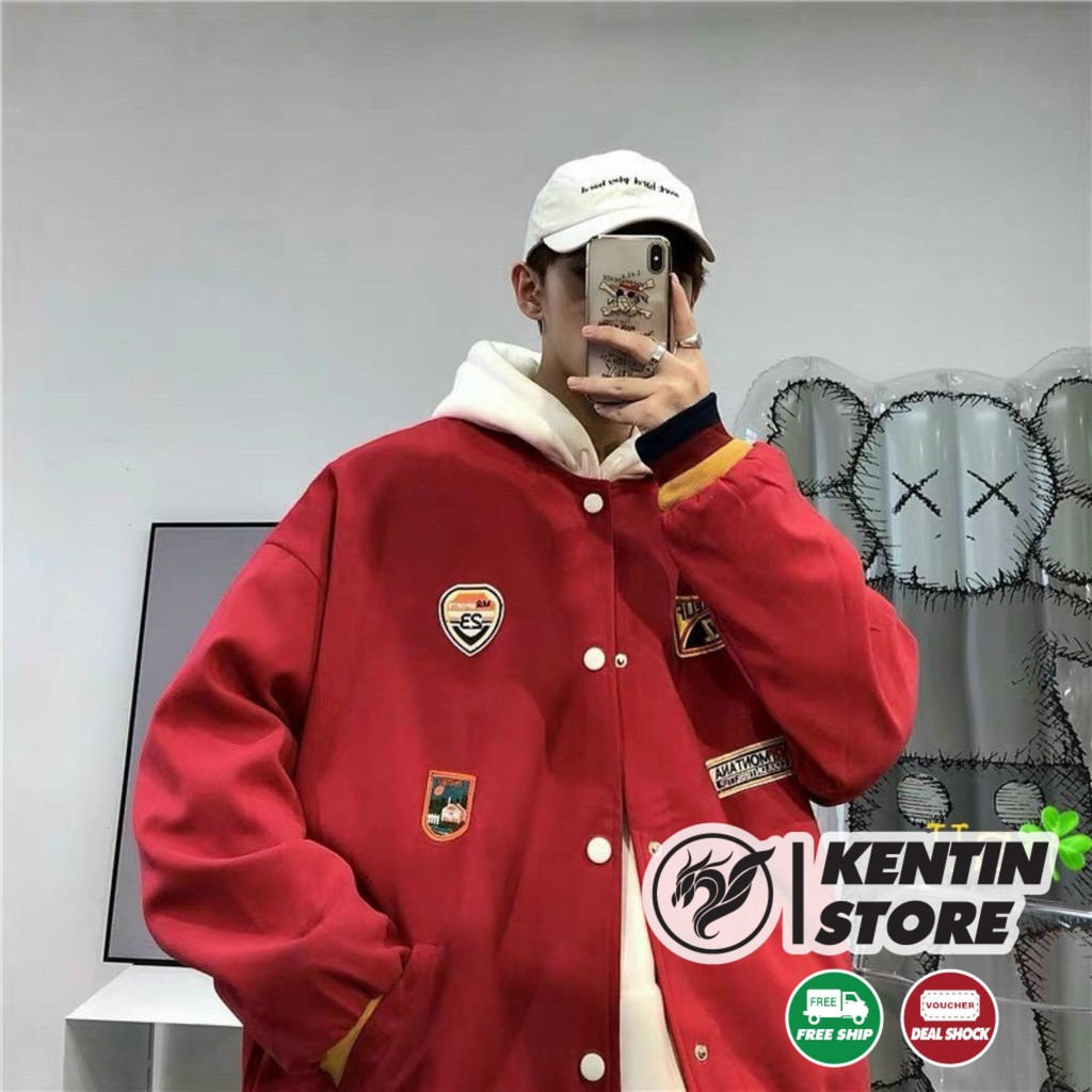 Áo khoác nỉ khoá nút Cotton Boomber cao cấp form Unisex cho nam nữ và cặp đôi có 2 lớp trần bông dày mịn siêu cá tính