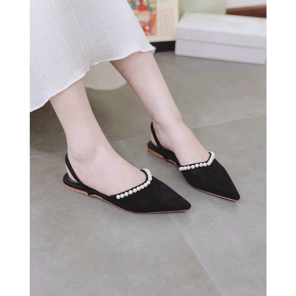 Sục Nữ Mũi Nhọn Quai Ngang Đính Ngọc Mẫu Mới Bền Đẹp Giá Tốt mã GSUC MINHTUYETSHOES