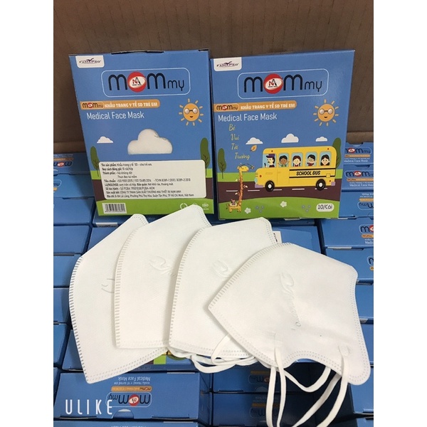 Khẩu trang y tế 5D trẻ em MOMMY 1hộp 10cái ,thương hiệu FAMAPRO,