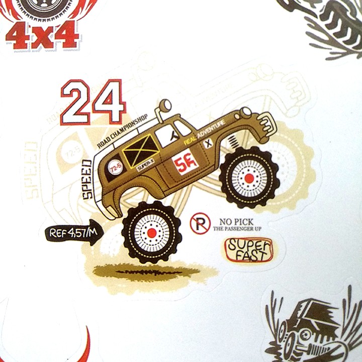 Tấm sticker dán chủ đề OFF ROAD ( kích thước 18.5cm x 27cm )