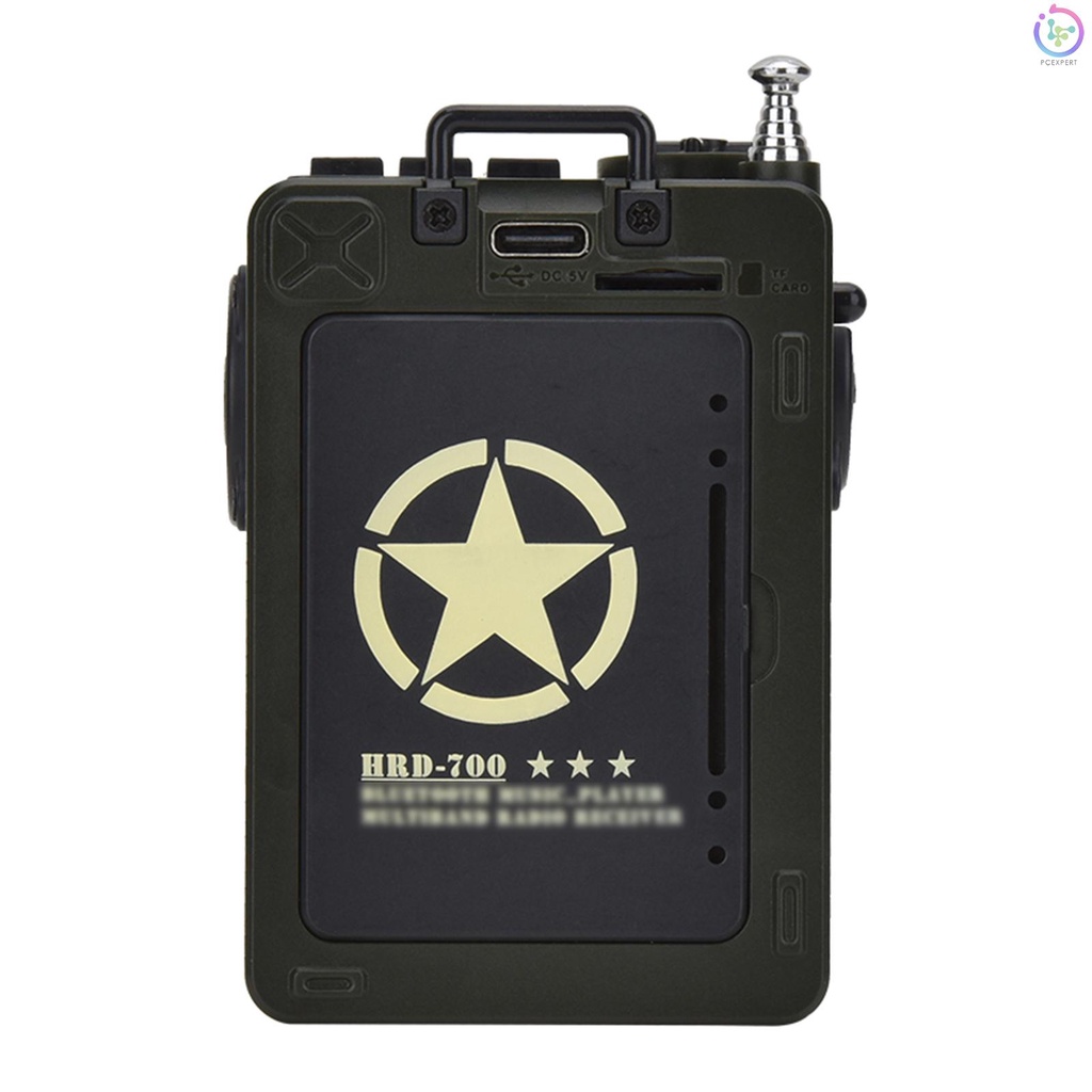 Loa Nghe Nhạc HRD-700 AM FM Radio Cầm Tay Có Thể Sạc Lại Bằng Kim Loại Màu Xanh Lá Retro
