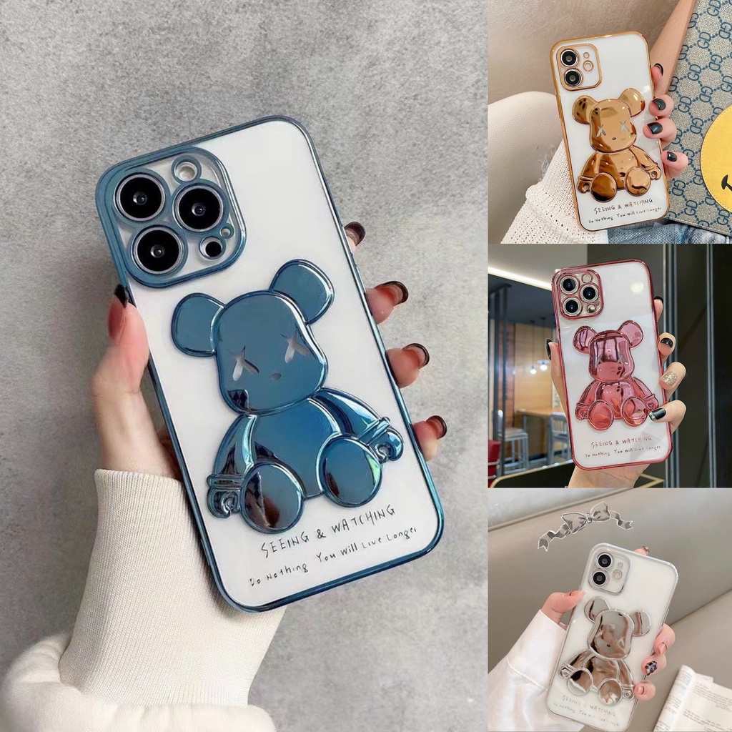 Ốp Lưng Iphone Gấu Kaws Viền Xi 6splus/7/7plus/8/8plus/x/xr/xs/11/12/pro/max/plus/promax/13promax