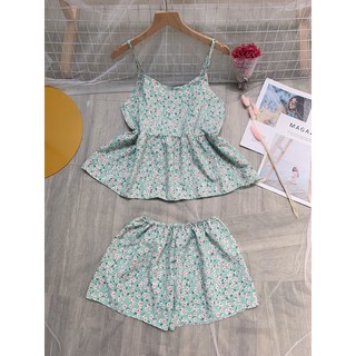 Đồ bộ đùi 2dây❤️ Đồ Bộ đùi voan bông thái, đồ bộ mặc nhà