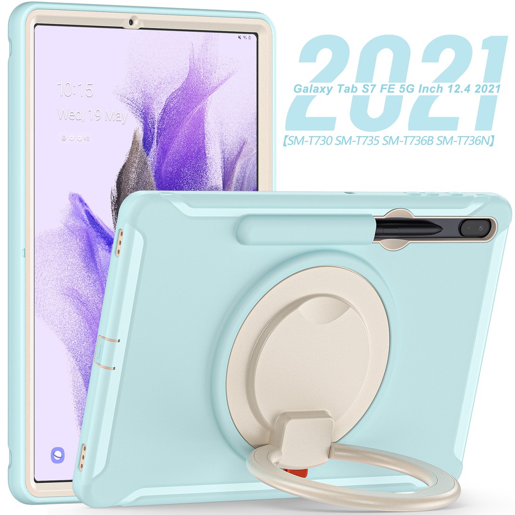 Ốp Máy Tính Bảng Có Giá Đỡ Ngang Và Dọc Cho Samsung Galaxy Tab S8 Plus 2022/S7 Plus 2020 | Ốp Điện Thoại Kèm Nhẫn Xoay 360 Độ Độ Bền Cao Tiện Dụng