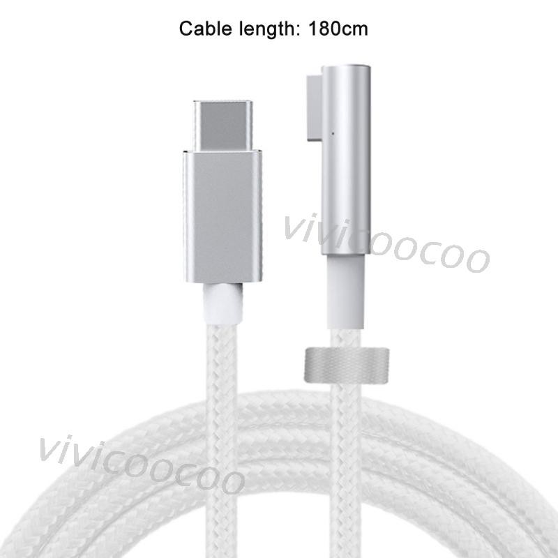 VIVI1.8m 65W PD USB C Type C to MagSafe 1 L Shape tip Charging Cable Cord for MacBook Air Pro 15/17 inch Before Year 2012