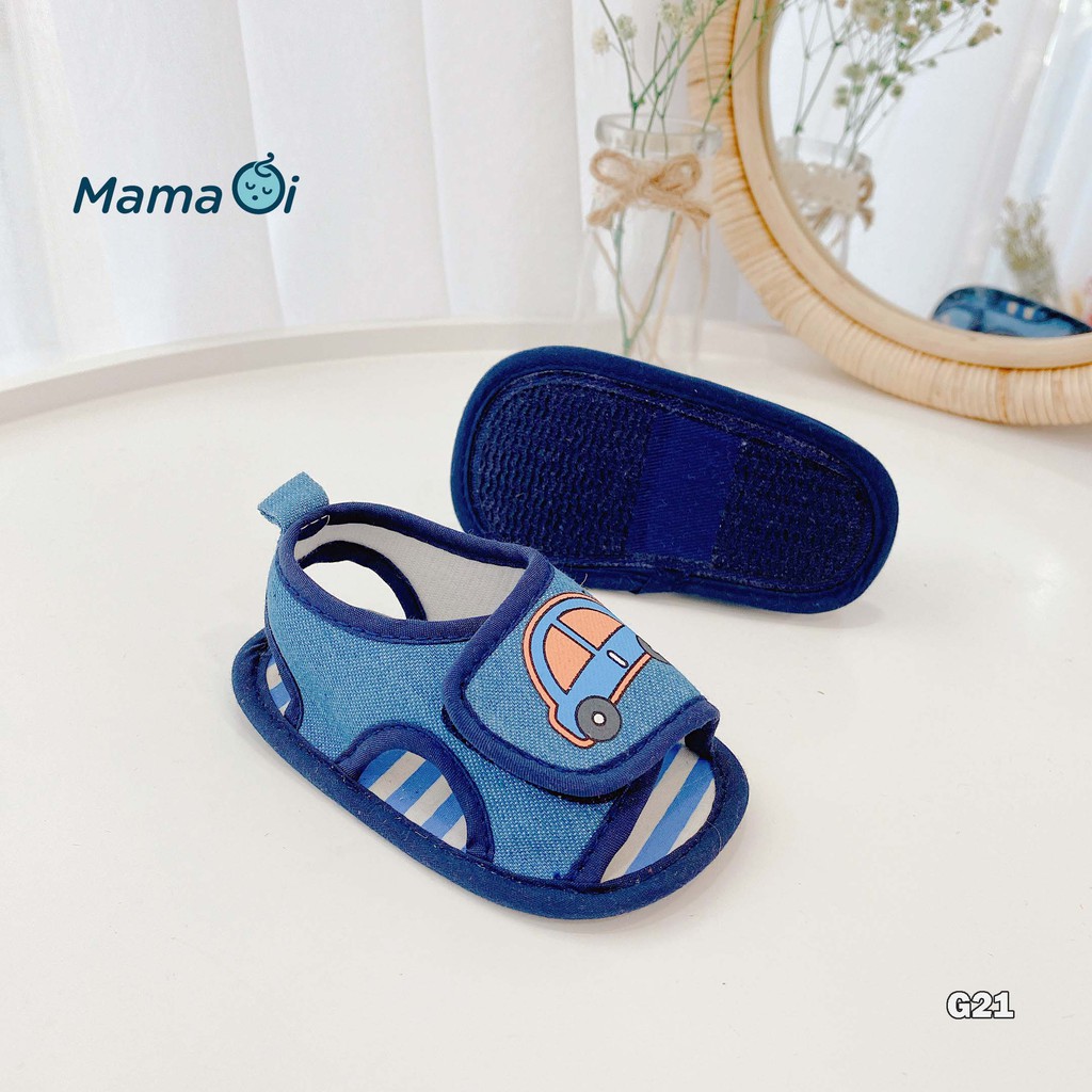 G21 Giày sandal màu xanh dép quai hậu hình ô tô đế vải mềm mại cho bé tập đi của Mama Ơi - Thời trang cho bé