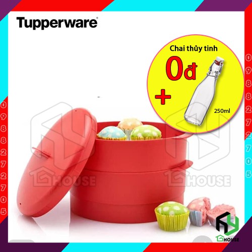 Xửng hấp Tupperware Steam It 2 Tầng - Nhựa Nguyên Sinh an toàn cho sức khỏe - Chịu nhiệt