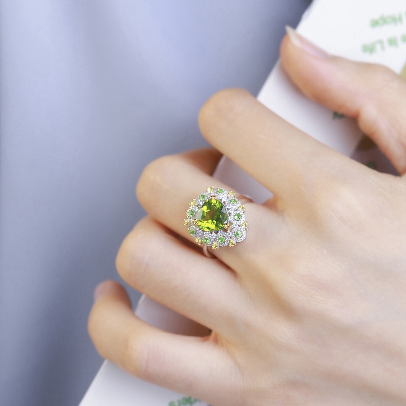 Nhẫn bạc 925 hình trái tim đính đá sang trọng cho cặp đôi