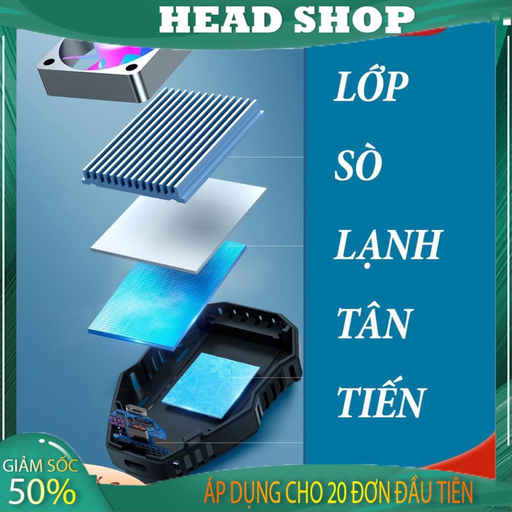 Quạt tản nhiệt gaming SÒ LẠNH siêu mát Memo L01 cho điện thoại HEAD SHOP