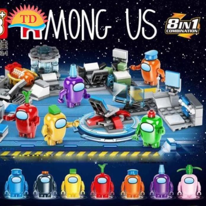 8 mẩu xếp hình Among Us mini xếp hình lắp ráp cho bé mẫu mới nhất LB+