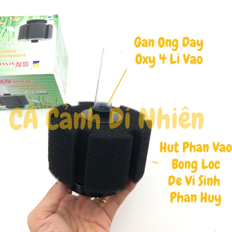 Lọc XY-280 sủi vi sinh bio size trung cho hồ cá cảnh nhỏ hơn 280L