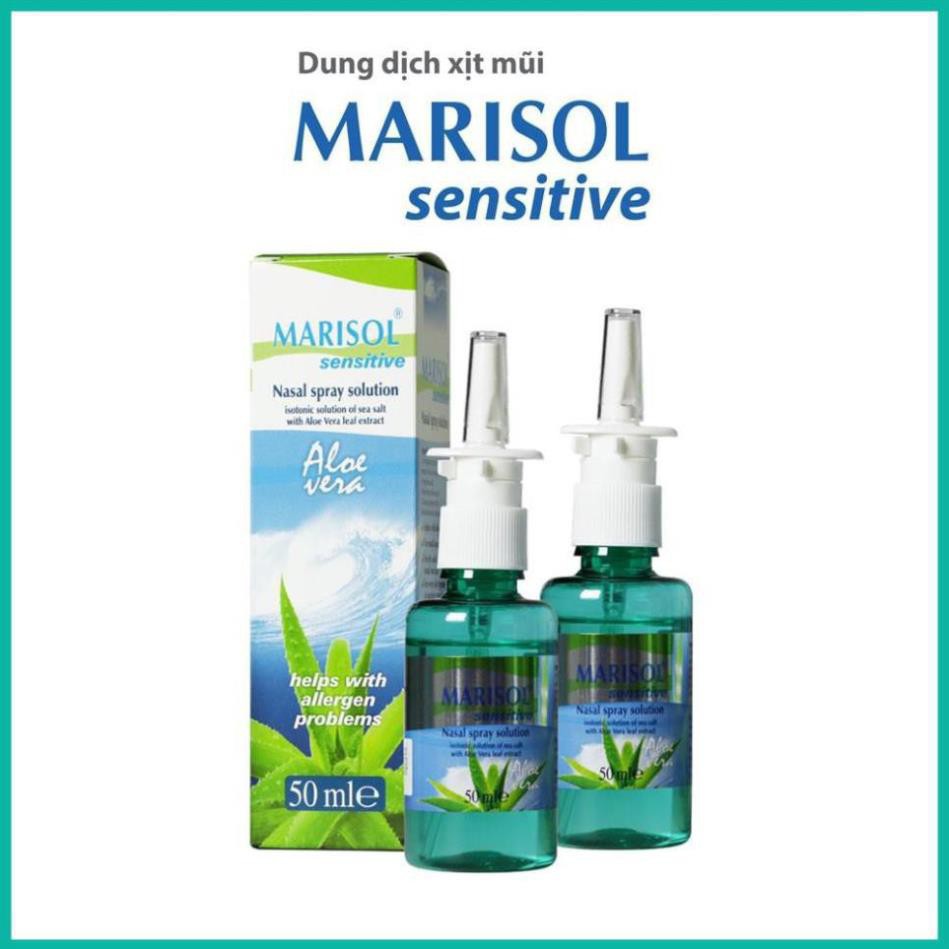 Xịt Mũi Nước Biển Chết Lô Hội Marisol Sensitive PHÒNG NGỪA VI KHUẨN, VIRUT, VIÊM MŨI DỊ ỨNG, VIÊM XOANG 50ML