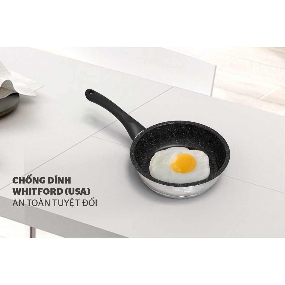 Chảo Inox 5 đáy chống dính Sunhouse 16cm/20cm/24cm /26cm/28cm -IN16M4-IN20M4-IN26M4 -IN28M4
