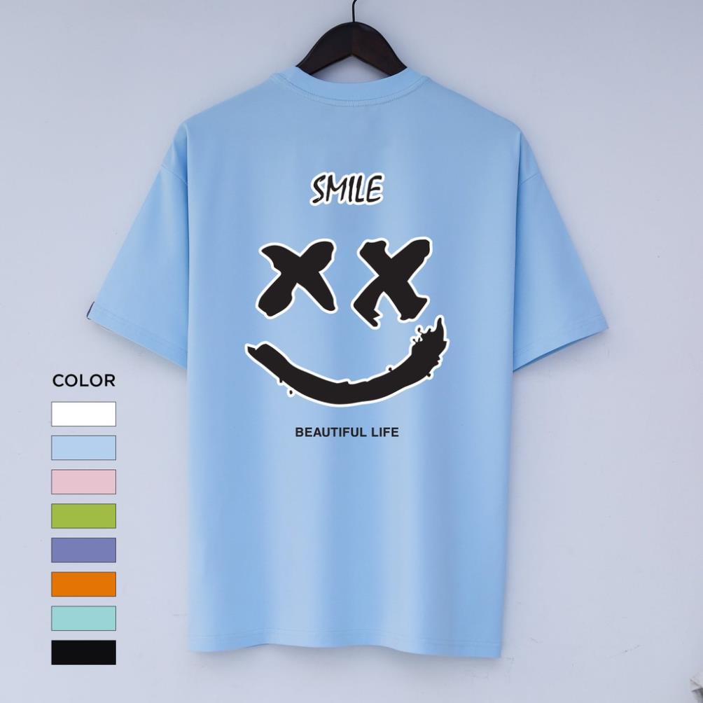 Áo thun Tee Smile  cotton dáng rộng, over (V84)