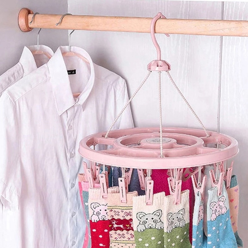 Móc phơi đồ 12 kẹp đa năng có thể gấp gọn tiện dụng nhiều màu sắc