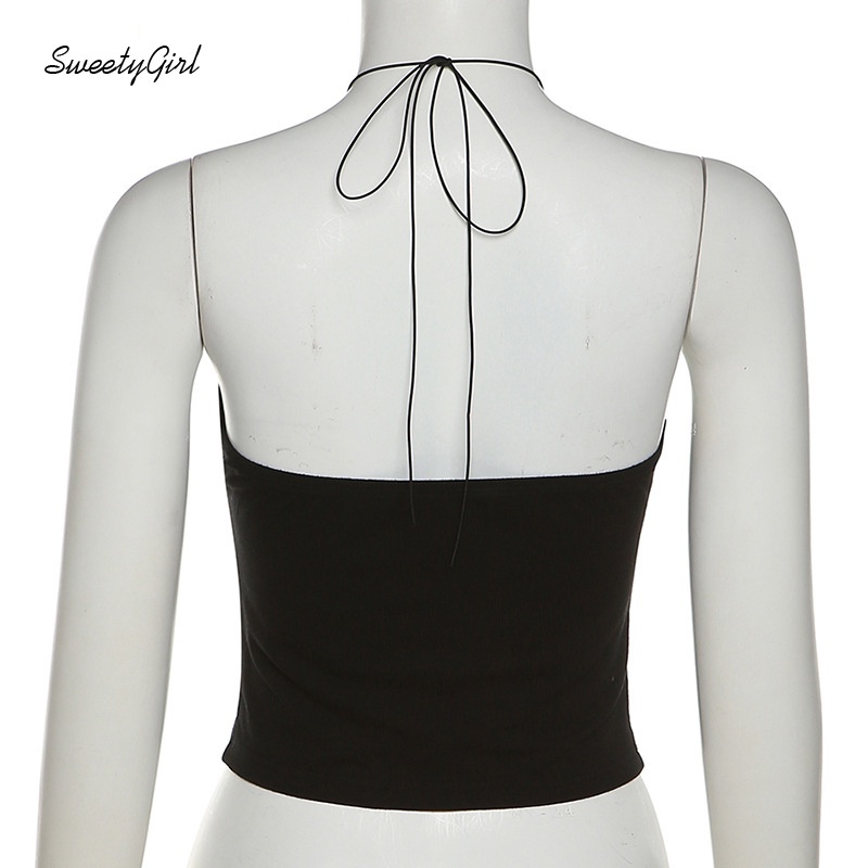 Áo Hai Dây Cổ Chữ V Màu Đen Trơn Thời Trang 2022 Quyến Rũ Cho Nữ