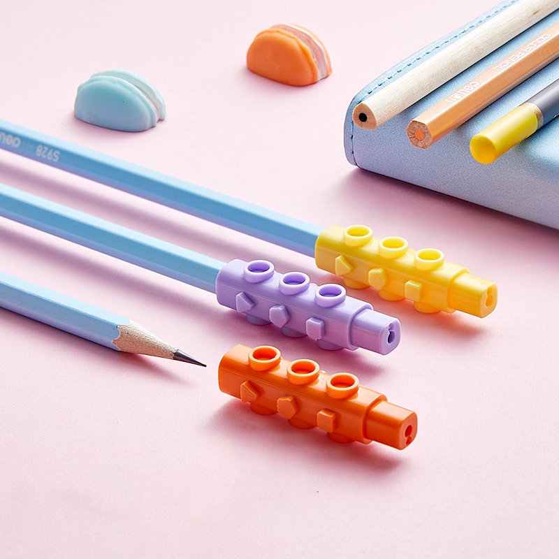 Deli 4 nắp bảo vệ bút chì hình viên gạch thông dụng cho học sinh