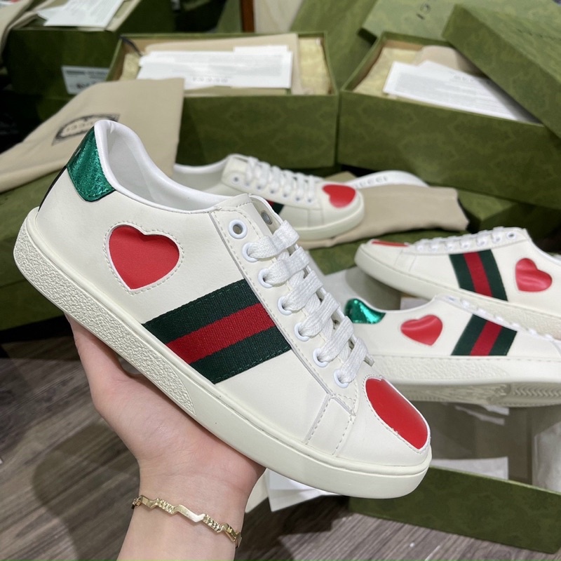 Full box+quà tặng🎁Giày sneaker _gucci trái tim thể thao nam nữ