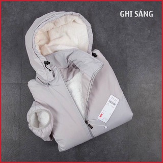 Áo khoác gió nam nữ lót lông cừu, áo khoác phao dày - chống nước tốt