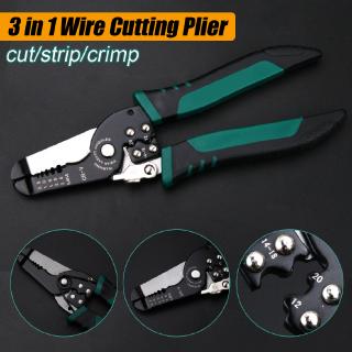 3 in 1 Cable Wire Stripper Cutter Crimper Plier Multifunctional Terminal Tool