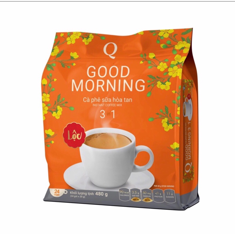 Cà Phê Sữa Good Morning 3 in 1 Trần Quang 24 gói x 20g