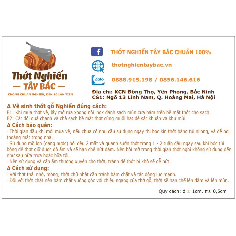 Thớt Nghiến Tây Bắc chuẩn 🔥 29cm x 5cm 🔥 Thớt gỗ nghiến có đai INOX | BigBuy360 - bigbuy360.vn