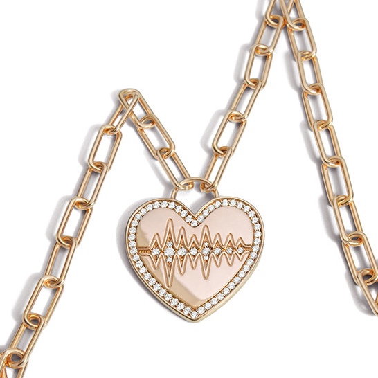 Vòng cổ trái tim đập vàng hồng APM Monaco mẫu 2021 phong cách mới 520 dành cho bạn gái