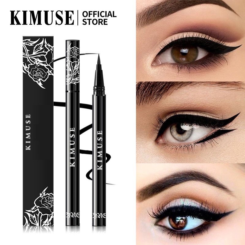 Bộ 3 món đồ trang điểm KIMUSE mascara + bút kẻ mắt + dụng cụ kẹp bấm cong lông mi mới