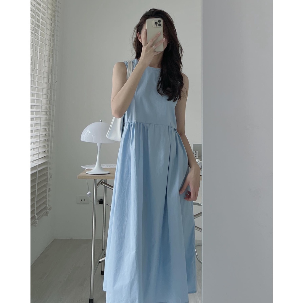 V4880 Váy midi babydoll  3 lỗ Audrey
