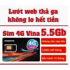 SALE SỐC_SIM VINA D500 DÙNG DATA 1 NĂM KHÔNG NẠP TIỀN, TẶNG NGAY 5.5GB/THÁNG LƯỚT WEB THẢ GA KHÔNG LO NẠP TIỀN