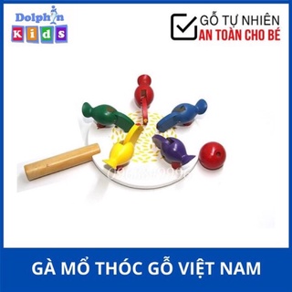 Đồ chơi gà mổ thóc gỗ việt nam - giúp bé thông minh và năng động hơn
