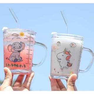 CỐC THỦY TINH CHIA VẠCH  3IN1 CHO BÉ ( TẶNG KÈM ỐNG HÚT SILICON)