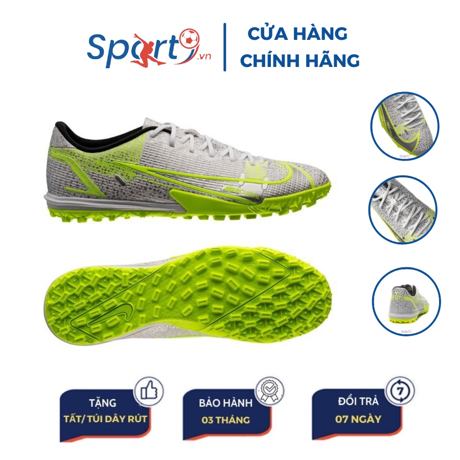 Giày đá bóng Nike Mercurial Vapor 14 Academy TF Silver Safari - White/Black/Metallic Silver/Volt - C
