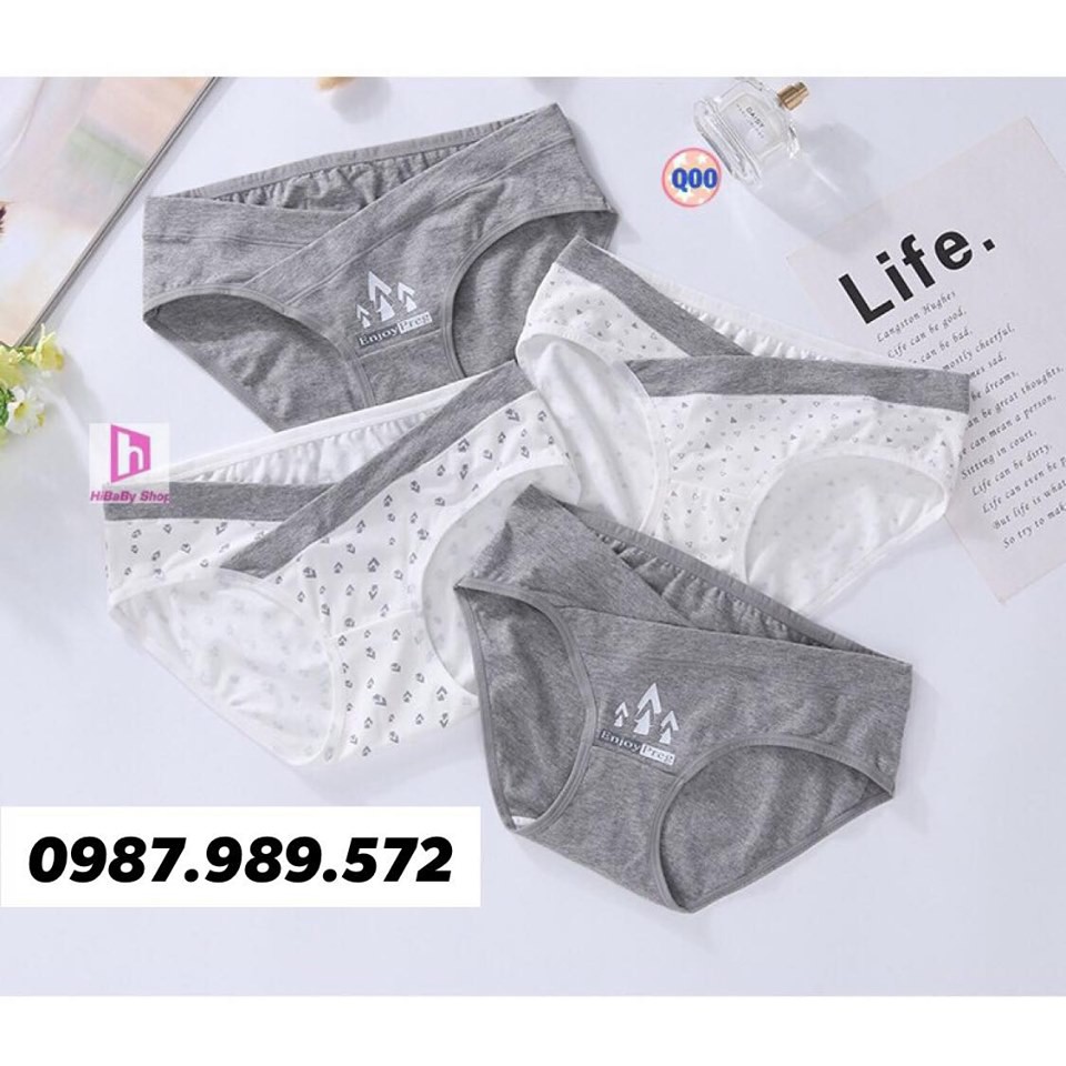 Sét 4 Quần Lót Bầu cạp chéo ( CS101 ) coton sịn siêu cute ( túi zip)