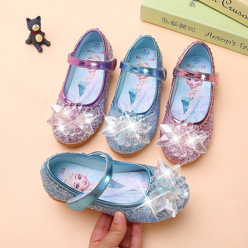 2-12 tuổi Dép cho trẻ em gái, bé gái dễ thương Frozen Elsa Sandals cho bé gái, thời trang mùa hè công chúa búp bê giày Velcro cho trẻ em gái