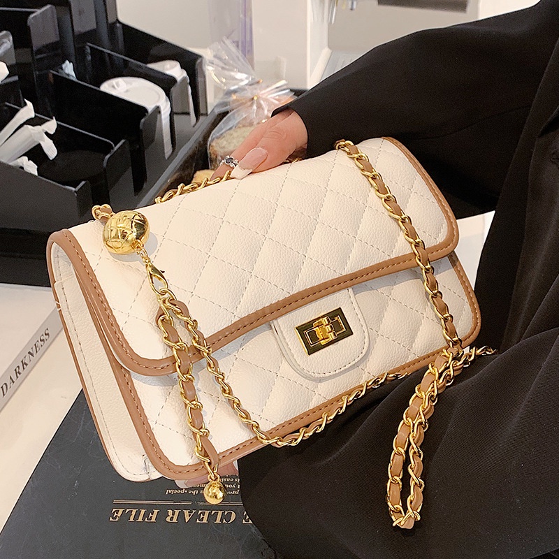 Túi đeo vai IELGY hình vuông kích cỡ nhỏ phối xích thời trang cho nữ