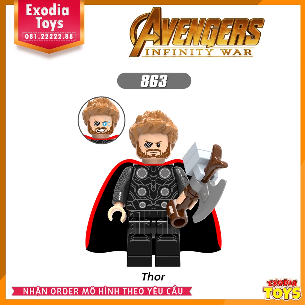 Xếp hình Minifigure Marvel Biệt đội siêu anh hùng Avengers Cuộc Chiến Vô Cực - Đồ Chơi Lắp Ghép Sáng Tạo - X0192